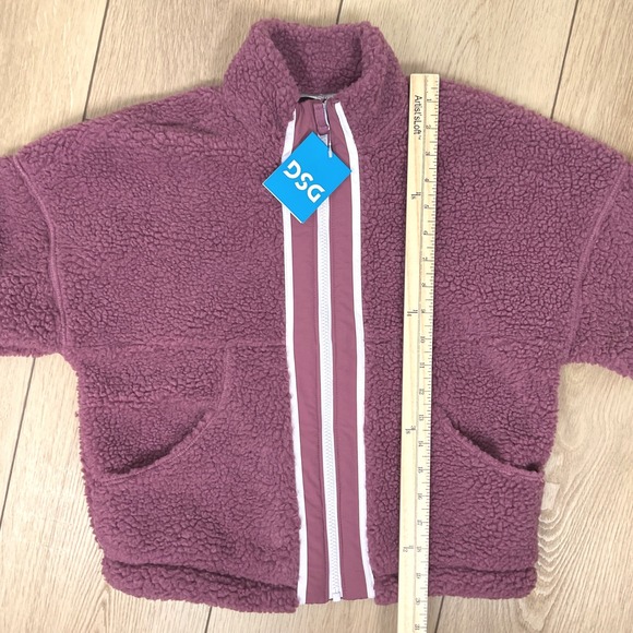 DSG Girls Cozy Fleece Full Zip Jacket Rose Coffee Color Block Size M (10-12) - Picture 8 of 9